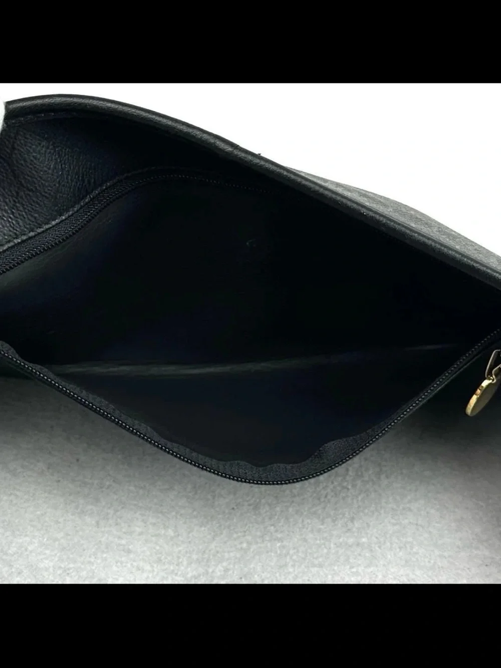 Dior Black Leather Clutch with Gold Chain Detail